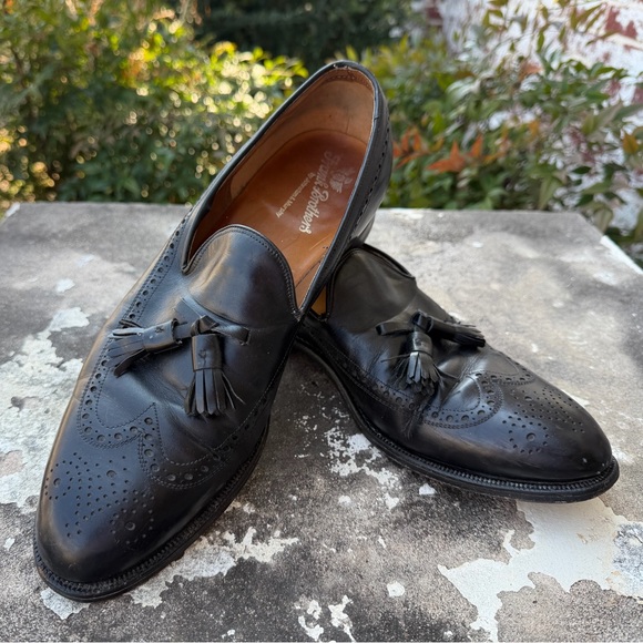 Frank Brothers Slip-On Black Leather Tassel Loafers Mens Sz 10.5 VTG Made In USA main image 13